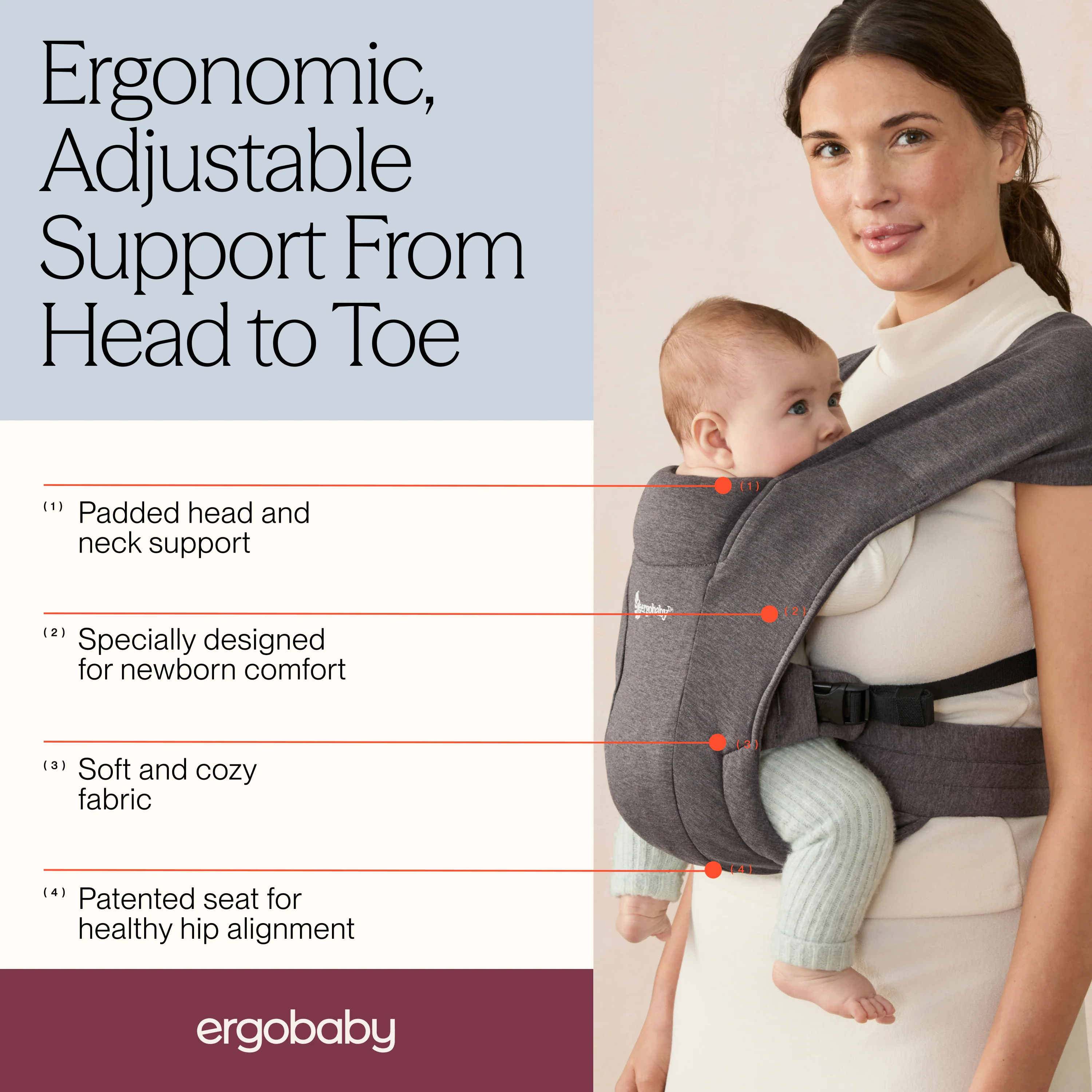 Embrace Baby Carrier - Heather Grey - Image 8