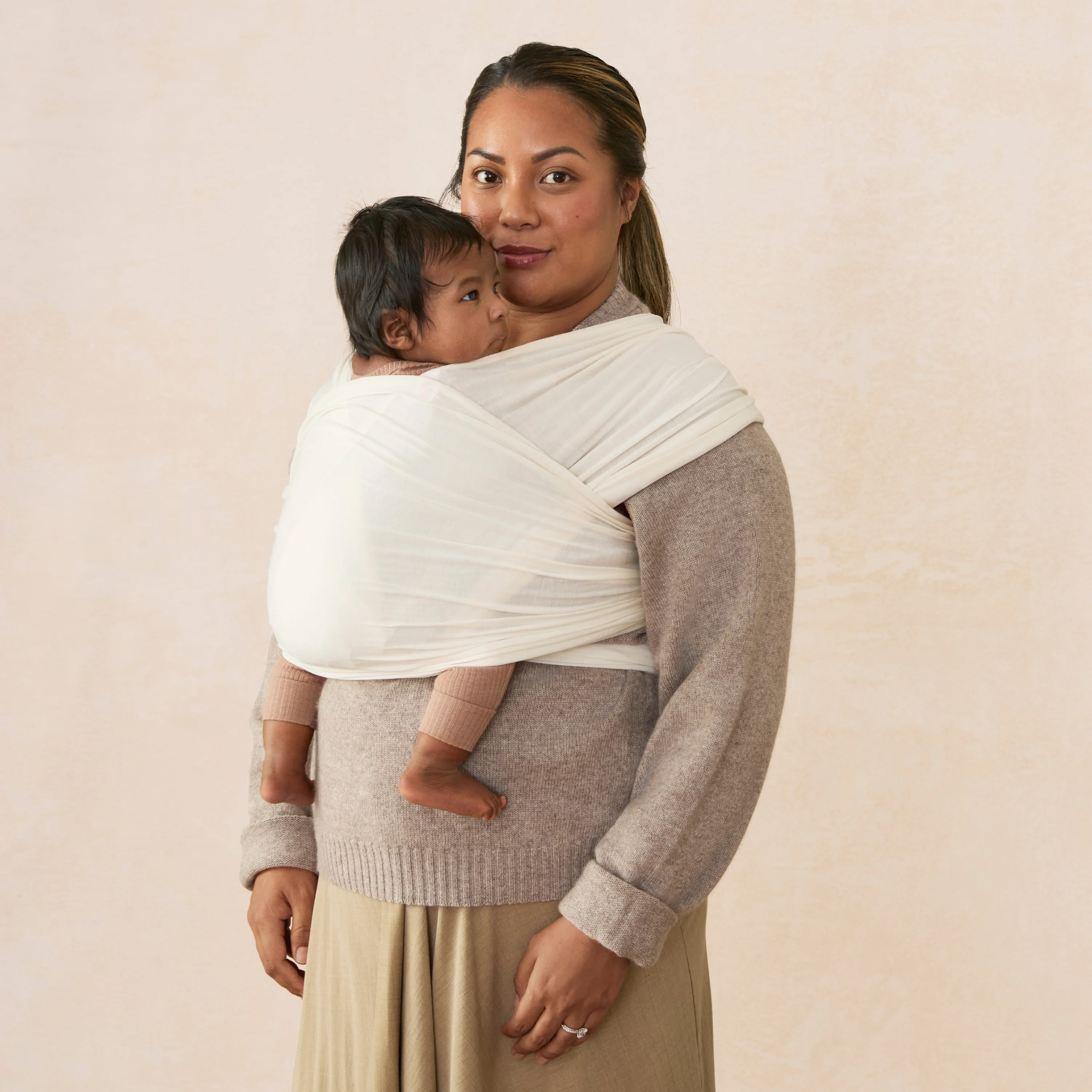 Aura Wrap Sustainable Knit - Cream - Image 5