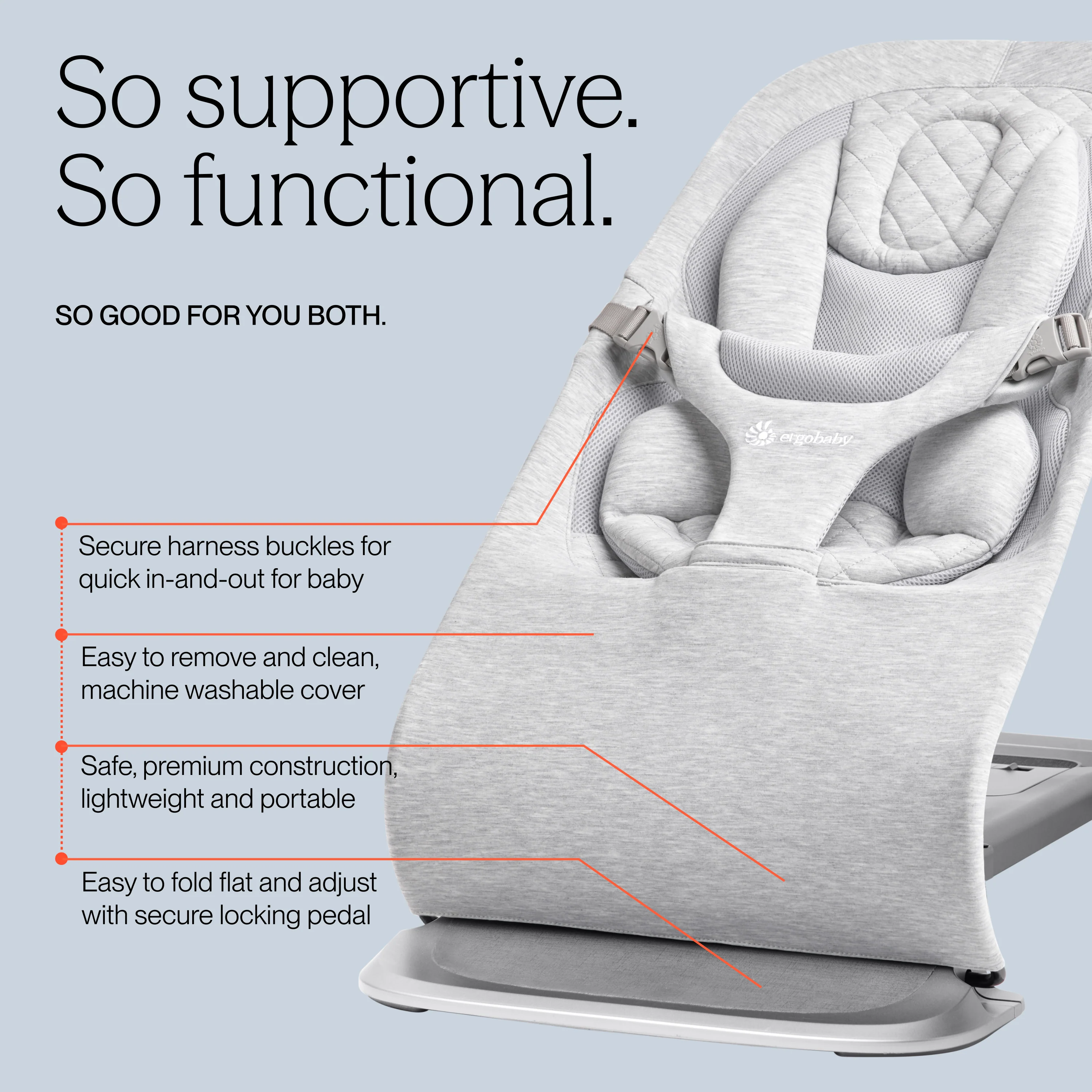 Evolve 3 in 1 Mesh Bouncer - Light Grey - Image 5